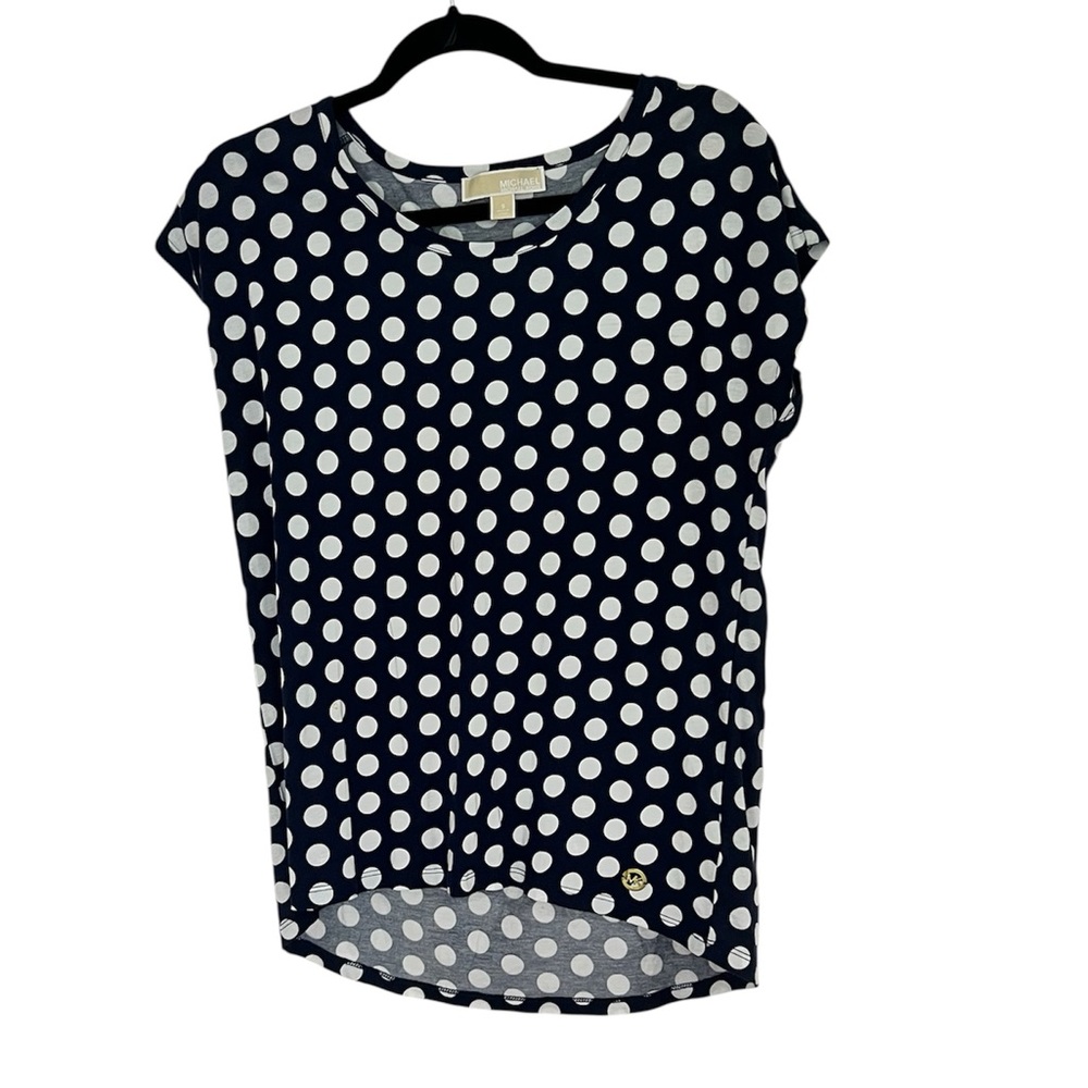 Michael Kors Blue and White Blouse with Long Sleeves